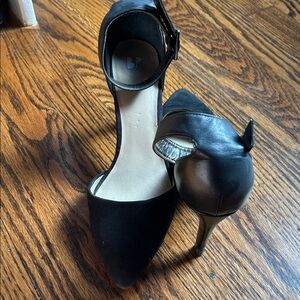 BP Sleek Black Heels with Ankle Strap